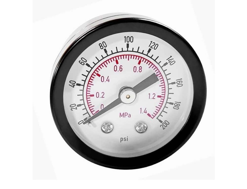 Air Compressor Pressure Gauge 0200 Psi 1/8 NPT 11/2 Dial Center Back